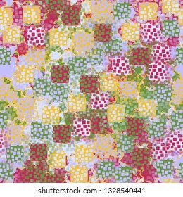 Seamless pattern. An abstract texture containing inflated squares with variable transparency.
Background consisting of seven-pointed stars.