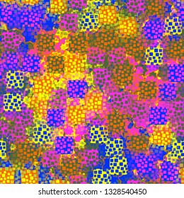 Seamless pattern. An abstract texture containing inflated squares with variable transparency.
Background consisting of seven-pointed stars.