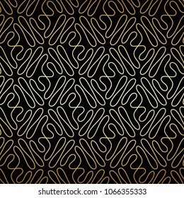 Seamless pattern. Abstract texture. Hand drown curved  lines and nodes. Vector illustration.