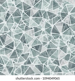 Seamless pattern. Abstract texture. Rounded heptagons divided into sectors. Color hodgepodge. Covered with a translucent mesh.