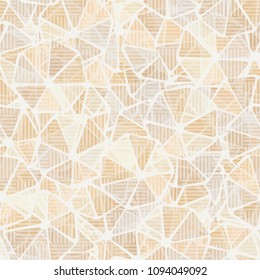 Seamless pattern. Abstract texture. Rounded heptagons divided into sectors. Color hodgepodge. Covered with a translucent mesh.