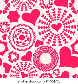 Seamless pattern. Abstract texture. Valentines Hearts