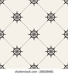 Seamless pattern. Abstract texture with wheels and circles. Vector stylish monochrome print