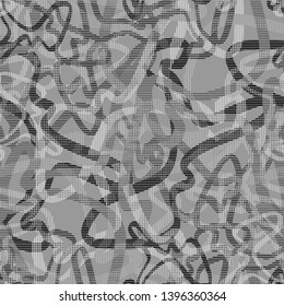 Seamless pattern. Abstract pattern. Thin line.Monochrome color. Grey. For theme and virtual design.Serpentine.EPS format. Background for cloth, fabric, textile.