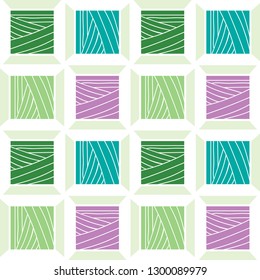 Seamless pattern with abstract thread coils