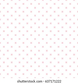 Seamless Pattern of Abstract Tiny Pink Flowers on White Background