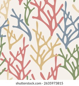 Seamless pattern. Abstract trendy doodle in organic freehand matisse art style. Various Shapes and objects. Contemporary modern icons templates for posters, Social media. Vector illustration