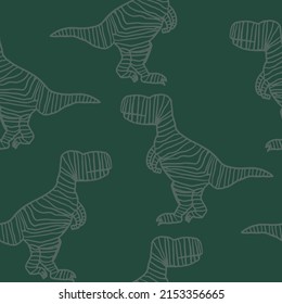 Seamless pattern with abstract t-rex. Background with dino for textile, fabric, kids, boy, wrapping paper, Web, clothes, socks and other design.