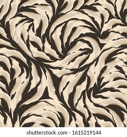 Seamless pattern of abstract tricolor torn shapes. Texture for fabrics or wrapping paper