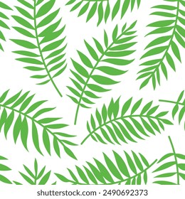 seamless pattern of abstract tropical leaves, simple vector pattern.