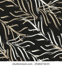 Seamless pattern of abstract tropical leaves.