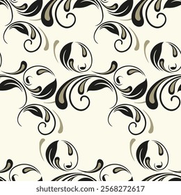 Seamless pattern of abstract tropical leaves.