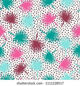 Seamless pattern with abstract tropical palm leaves. Vector illustration.