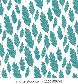 Seamless pattern with abstract tropical palm leaves and flowers. Vector illustration.