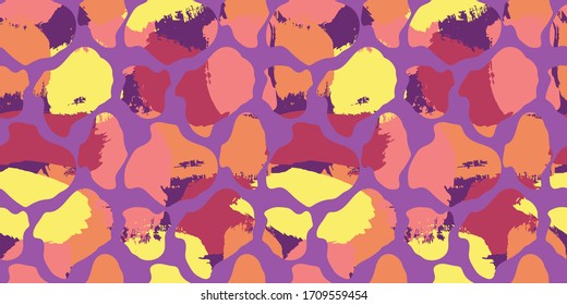 seamless pattern with abstract tropical print. Trendy hand drawn textures. Modern abstract design for packaging, paper, cover, fabric, interior decor