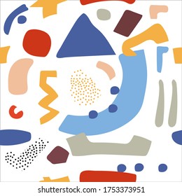 seamless pattern abstract pattern of various shapes.  Vector illustration in hand-drawn style or doodle