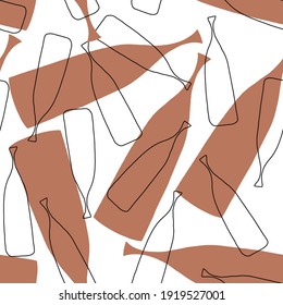 Seamless pattern with abstract vases