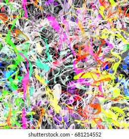 Seamless pattern. Abstract vector background. Colorful curved threads