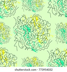 Seamless pattern of abstract vector illustration sketch 