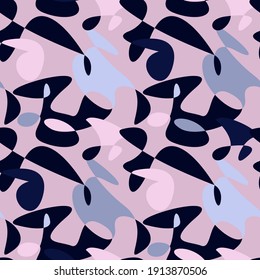 Seamless pattern with abstract vector wave shapes
