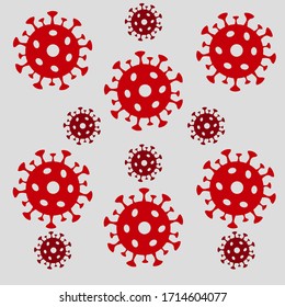 Patrón transparente con modelo abstracto de cepa de virus en fondo gris claro. Coronavirus 2019-nC0V. Perfecto para ilustrar los riesgos médicos pandémicos.