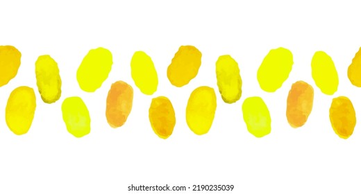 Patrón sin brillo con elementos de acuarela abstracta. Plantilla de borde para imprimir papel de embalaje, embalaje, tela. Ilustración vectorial dibujada a mano.