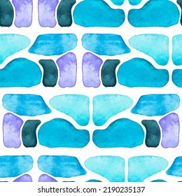 Seamless pattern with abstract watercolor elements. For printing wrapping paper, packaging, fabric. Hand Drawn vector illustration.