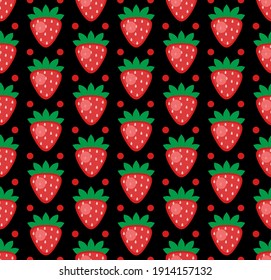 Seamless pattern of abstract watercolor hand drawn beautiful strawberries on white background - vector illustration