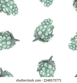 Seamless pattern of abstract watercolor hand drawn beautiful 	vineyard on white background - vector illustration
