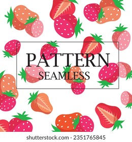 Seamless pattern of abstract watercolor hand drawn beautiful strawberries on white background - vector illustration