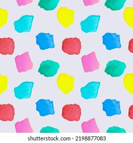 Seamless Pattern with abstract watercolor stains. For printing wrapping paper, wallpaper, packaging, fabric. Hand Drawn vector illustration.
