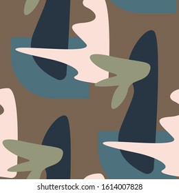 Seamless pattern with  abstract wave shapes.