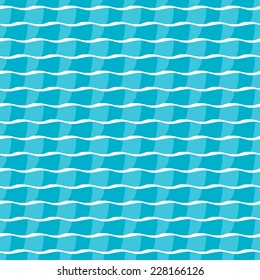 Seamless pattern in abstract wave style. White and variations of bluish cyan color