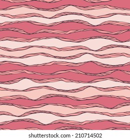 Seamless pattern with abstract waves ornament. Vector illustration