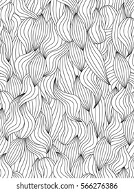 Seamless pattern with abstract waves. Zentangle inspired style. Coloring book (page) for adults and older children. Art vector illustration