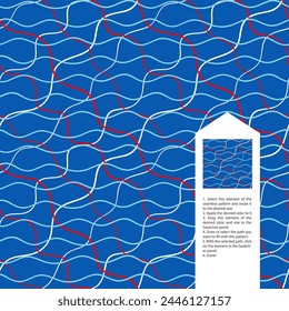 Nahtloses Muster abstrakter Wellenlinien. Von Hand gezeichnete einfache Wellen