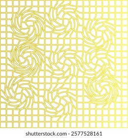 Seamless pattern with abstract wavy lines. Vector illustration. Yellow liquify distorted line texture background.