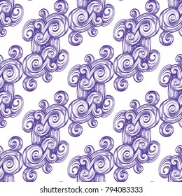 Seamless pattern with abstract wavy ornament for wallpaper, textiles and other items.