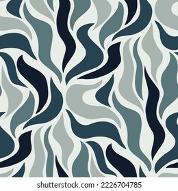 Seamless pattern with abstract wavy shapes