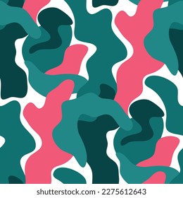 Seamless pattern with abstract wavy shapes