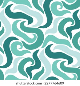Seamless pattern with abstract wavy shapes