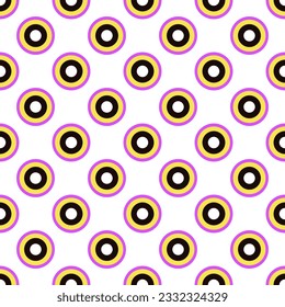 Seamless pattern of Abstract white background for design with colorful rings. Seamless pattern for decorated, wallpaper, wrapping paper, textile, page, card.