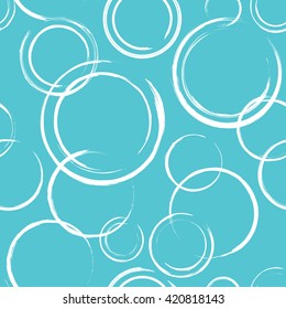 Seamless pattern. Abstract white circles on blue background. Seamless texture in vector EPS8 format, includes pattern swatch.