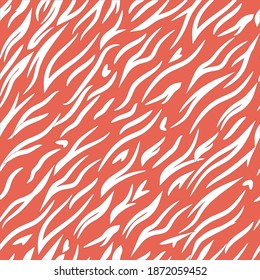 Patrón sin inconvenientes con líneas onduladas rosadas abstractas sobre un fondo blanco para impresiones de moda, textiles, telas, papel envolvente. Ilustración vectorial.