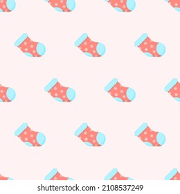 Seamless Pattern Abstract Winter Happy New Year Christmas Socks Vector Design Style Background Illustration Texture For Prints Textiles, Clothing, Gift Wrap, Wallpaper, Pastel