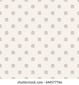 Seamless pattern. Abstract wrapping digital paper. Modern stylish texture. Regularly repeating geometrical circle round shapes with crosses and triangles. Vector element of graphical design