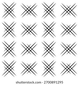 Padrão contínuo de X abstrato ou marcas cruzadas. Padrão geométrico sem costura abstrato. Padrão minimalista de linhas de interseção.