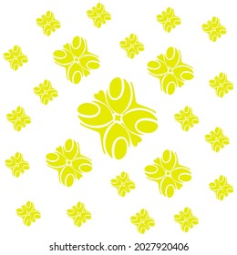 Seamless pattern with abstract yellow flowers. Vector illustration.