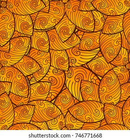 seamless pattern of abstract yellow leaves