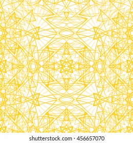 Seamless pattern with abstract yellow ornament isolated on white (transparent) background. Vector illustration eps